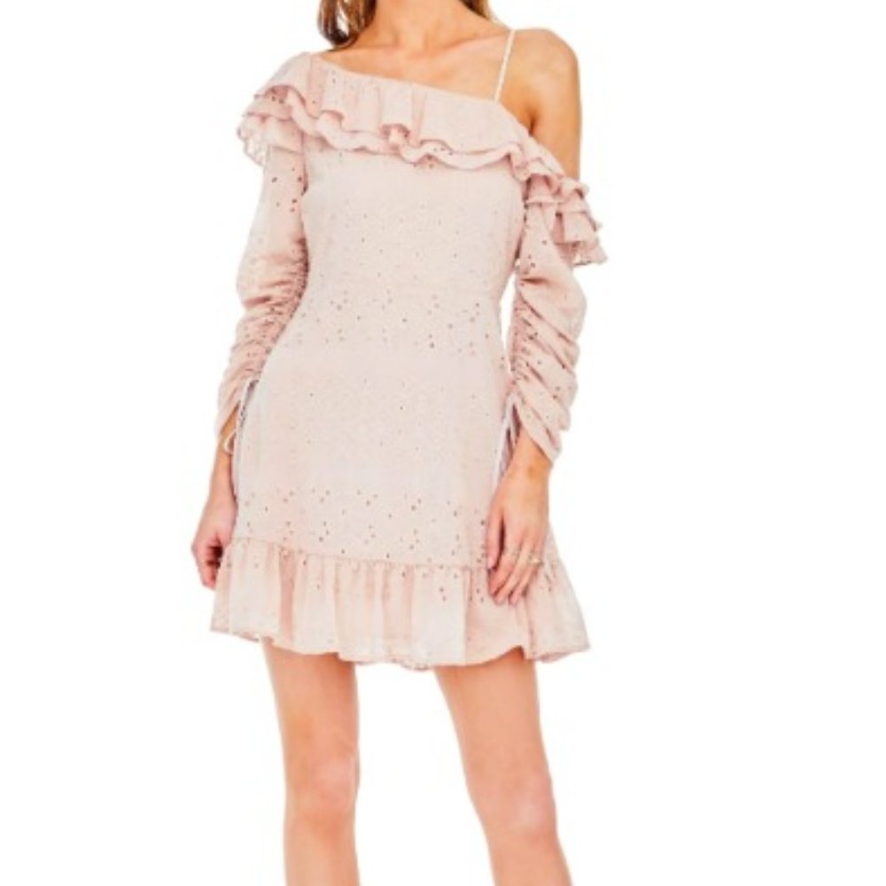 ASTR Whitney Ruffle Dress, Mauve/Pink - SMALL - NEW W/ TAGS